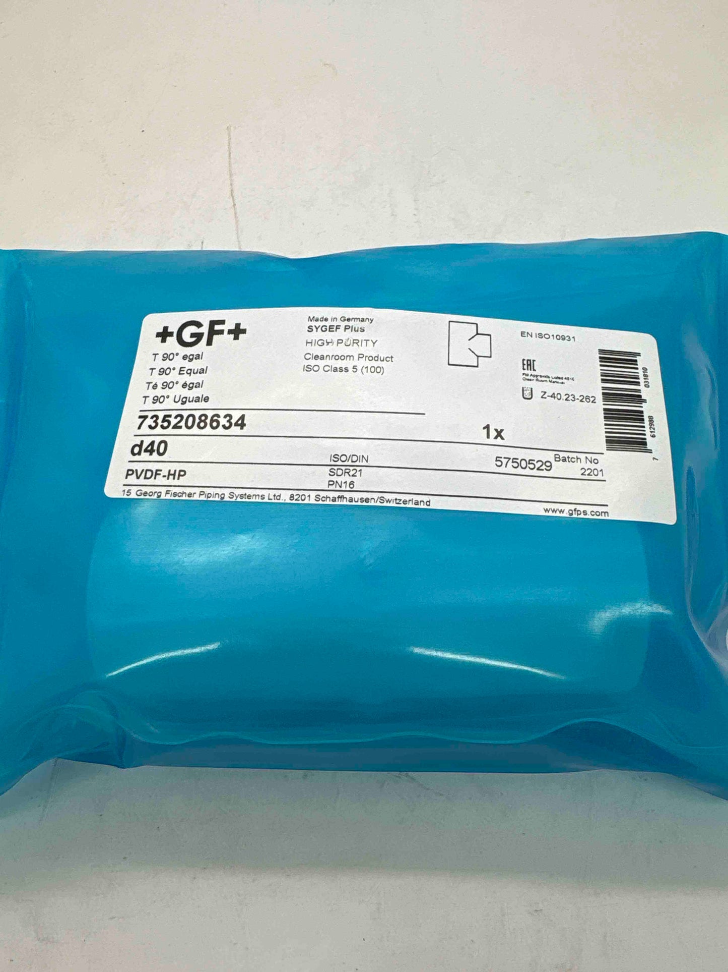 735.208.634, GF 40mm Tee, PVDF