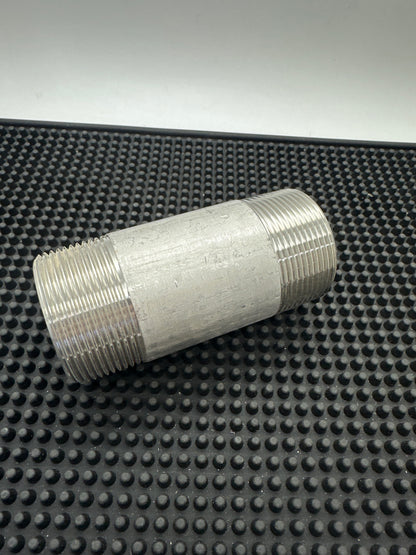 1-1/2" x 4" Schedule 40S Barrel Nipple TBE - 304 SS