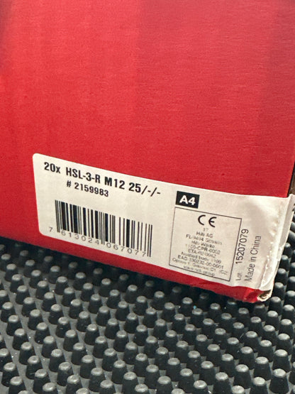 Hilti HSL-3-R M12 25 Dropin - 20 Pack