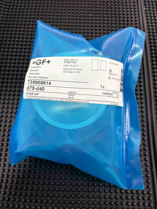 735.908.614, GF 75mm x 40mm Reducer, PVDF