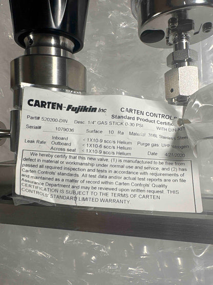 Carten Gas Stick, 1/4" VCR