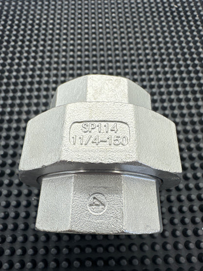 1-1/4" 150# Threaded Union - 304 SS