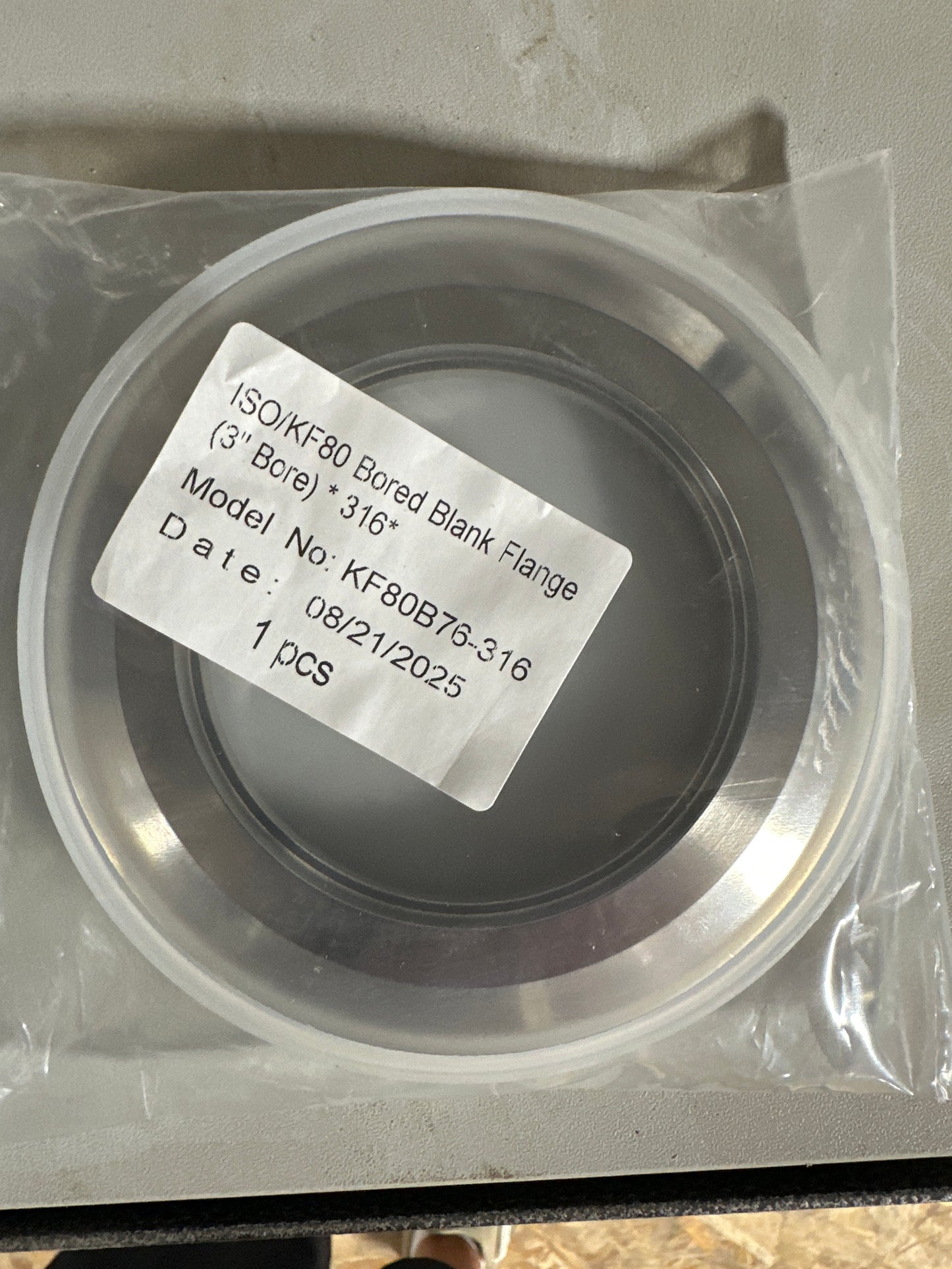 ISO/KF 80 Bored Blank Flange (3" Bore) *316*