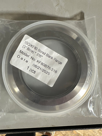 ISO/KF 80 Bored Blank Flange (3" Bore) *316*