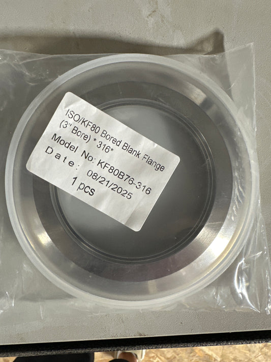 ISO/KF 80 Bored Blank Flange (3" Bore) *316*